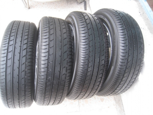 ขายล้อแม็ก new vios ป้ายแดง 15"x5.5" et45 4รู100+ยางผลิตสัปดาห์ที่ 35 ปี 13  สนใจติดต่อเล็กคลองสามครับ (081-3747940)