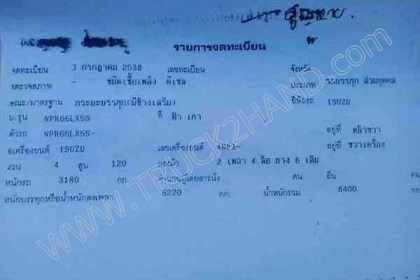 รถบรรทุก 6 ล้อ ยี่ห้อ ISUZU รุ่น NPR 120 แรงม้า