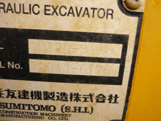 ขาย! รถขุดนำเข้ามือสอง SUMITOMO รุ่น SH120-3 / 120A3-6175 / ปี 2006 / 5807ชม. รถสต๊อคอยู่ที่ญี่ปุ่น