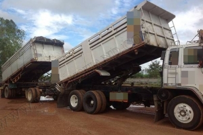 รถบรรทุก ISUZU ROCKY ดั้มพ์แม่-ลูก เครื่องเดวู 260 แรง เกียริ์อีตั้น 8 เกียริ์