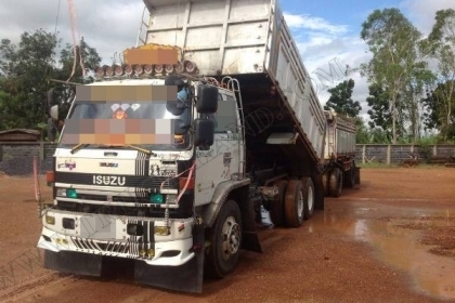 รถบรรทุก ISUZU ROCKY ดั้มพ์แม่-ลูก เครื่องเดวู 260 แรง เกียริ์อีตั้น 8 เกียริ์