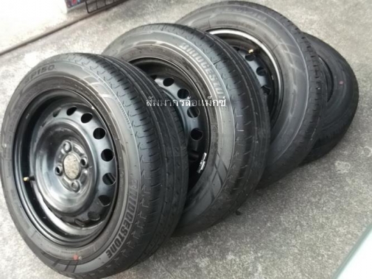 กะทะ14"มิราจ 4รู100 + ยาง Bridgestone Ecopia 165/65/14 ปลายปี12