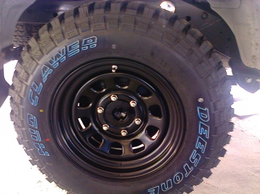 กระทะเหล็กแบบคางหมูขอบ16 6รู-25 หน้ากว้าง8นิ้ว