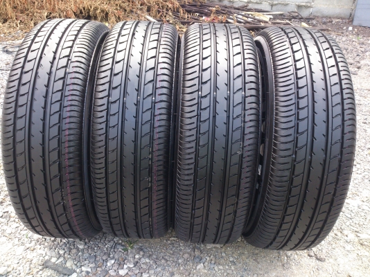 ขายยางพร้อมกะทะถอดป้ายแดง TOYOTA VIOS ยางYOKOHAMA 185/60R15 ยางสัปดาห์ที่28 ปี13 (ตุ่มหน้ายางสีมีอยู่ครบ) จำนวน 1 ชุด พร้อมฝาครอบ