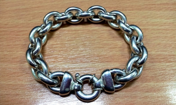 สร้อยข้อมือ เงิน Silver 925 Italy แท้ กว้าง12มม. ยาว8นิ้ว 36.4กรัม