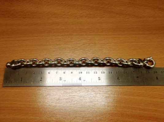 สร้อยข้อมือ เงิน Silver 925 Italy แท้ กว้าง12มม. ยาว8นิ้ว 36.4กรัม