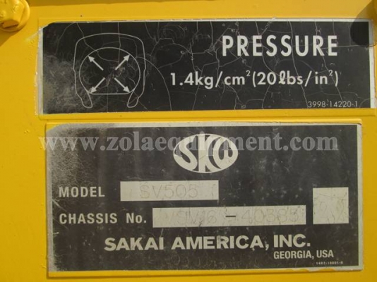 รบบด 2007 Sakai SV505 (สั่นสะเทือน) เครื่องจักรมือสองเนาเข้าจากต่างประเทศ สภาพพร้อมใช้งาน ชั่วโมงทำงาน 3,126 ชม.