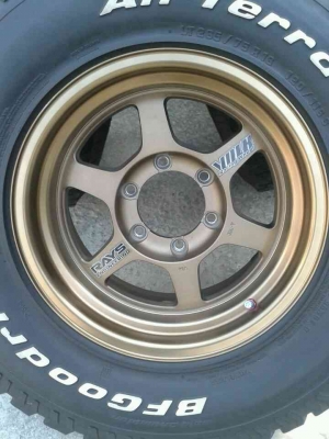 ขายยาง BF ALL 265/75R16สวยๆ พร้อมล้อ TE37 16 x 8 ET 0 ขายยาง BF ALL 265/75R16สวยๆ พร้อมล้อ TE37 16 x 8 ET 0