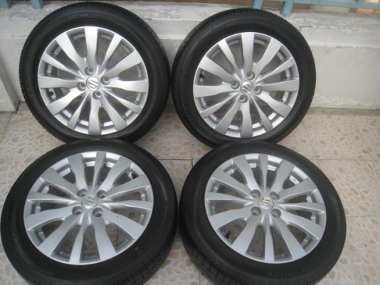 ขายล้อแม็ก Suzuki swift 16"x6" et45 4รู100 +ยางผลิตสัปดาห์ที่24 ปี13 สนใจติดต่อเล็กคลองสามครับ (081-3747940)