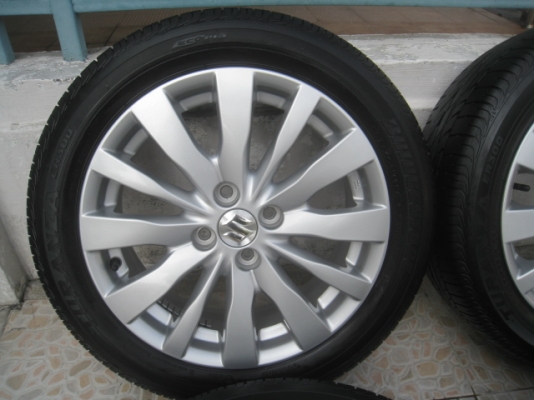 ขายล้อแม็ก Suzuki swift 16"x6" et45 4รู100 +ยางผลิตสัปดาห์ที่24 ปี13 สนใจติดต่อเล็กคลองสามครับ (081-3747940)