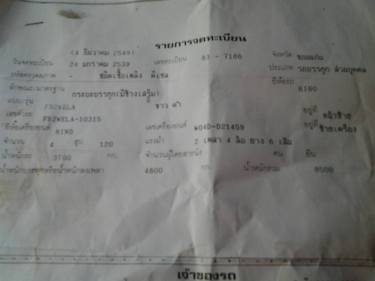 HINO 2WELA เครื่อง 120 เพาเวอร์ แอร์มี Fหน้าหลัง ยาว 4.3 เมตร ห้างแท้ปี39