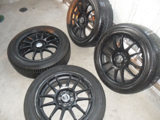 ล้อแม็ก 17นิ้ว 4รู100/114 + ยางแก้มเตี้ย