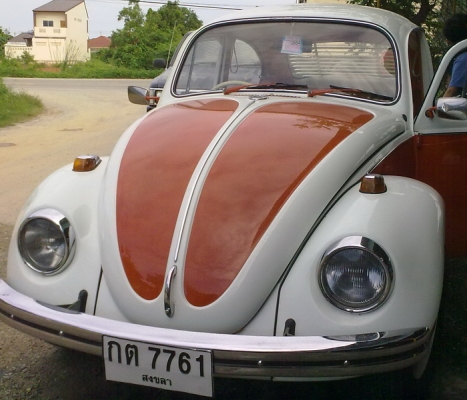 ขายรถโฟล์คเต่าสีขาวส้ม70