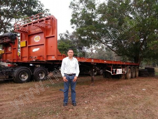 หางพ่วงพื้นเรียบ 3 เพลายาว 12 เมตร อู่ RCK หางพ่วงพื้นเรียบ 3 เพลายาว 12 เมตร อู่ RCK