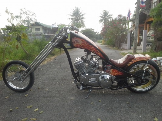 ขาย รถยิงเฟรมสปิงเกอร์หน้ายาว เครื่อง Honda Steed สภาพพร้อมใช้