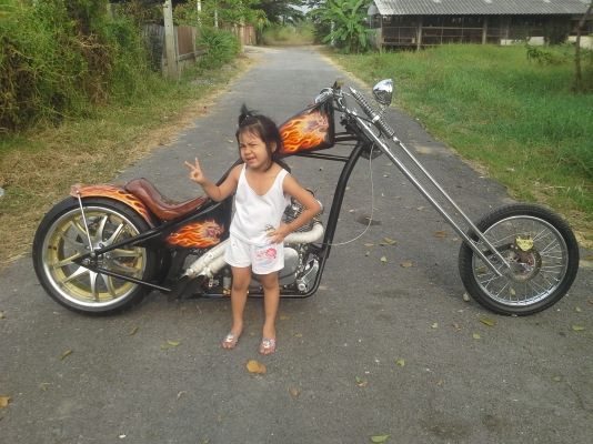 ขาย รถยิงเฟรมสปิงเกอร์หน้ายาว เครื่อง Honda Steed สภาพพร้อมใช้