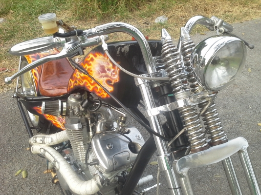 ขาย รถยิงเฟรมสปิงเกอร์หน้ายาว เครื่อง Honda Steed สภาพพร้อมใช้