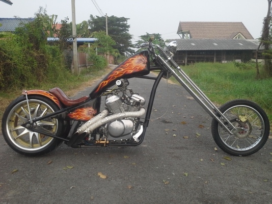 ขาย รถยิงเฟรมสปิงเกอร์หน้ายาว เครื่อง Honda Steed สภาพพร้อมใช้