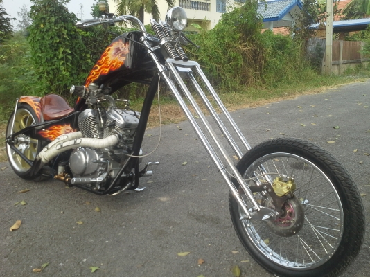 ขาย รถยิงเฟรมสปิงเกอร์หน้ายาว เครื่อง Honda Steed สภาพพร้อมใช้