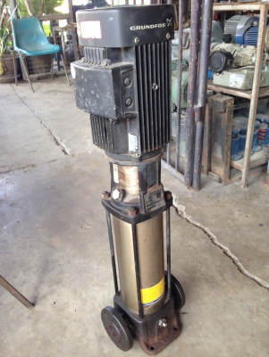 ปั้มน้ำ แบบตั้ง Grundfos 3 HP. 380 V ใบพัดสแตนเลส หลายชั้น สภาพสวย หมุนนิ่ม พร้อมใช้งาน