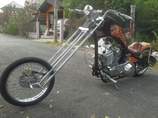 ขาย รถยิงเฟรมสปิงเกอร์หน้ายาว เครื่อง Honda Steed สภาพพร้อมใช้