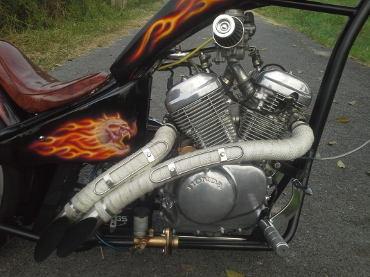 ขาย รถยิงเฟรมสปิงเกอร์หน้ายาว เครื่อง Honda Steed สภาพพร้อมใช้