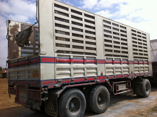 ขายรถพ่วง 24 ล้อ 2 เพลา แม่-ลูก กระบะเหล็กคอกเกษตรไม่ดั้ม ISUZU GIGR 6WA1 ปี.54-55 รถสวย พร้อมใช้