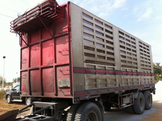 ขายรถพ่วง 24 ล้อ 2 เพลา แม่-ลูก กระบะเหล็กคอกเกษตรไม่ดั้ม ISUZU GIGR 6WA1 ปี.54-55 รถสวย พร้อมใช้