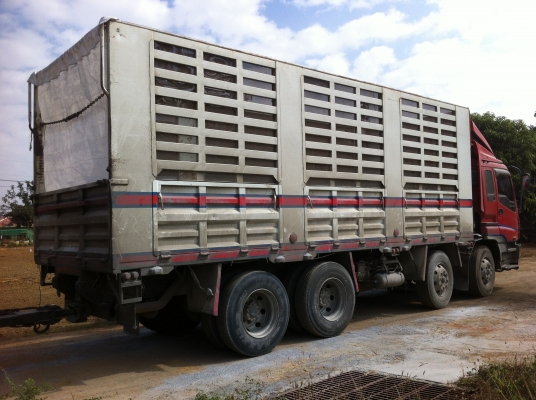 ขายรถพ่วง 24 ล้อ 2 เพลา แม่-ลูก กระบะเหล็กคอกเกษตรไม่ดั้ม ISUZU GIGR 6WA1 ปี.54-55 รถสวย พร้อมใช้