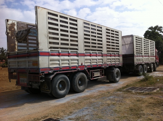 ขายรถพ่วง 24 ล้อ 2 เพลา แม่-ลูก กระบะเหล็กคอกเกษตรไม่ดั้ม ISUZU GIGR 6WA1 ปี.54-55 รถสวย พร้อมใช้