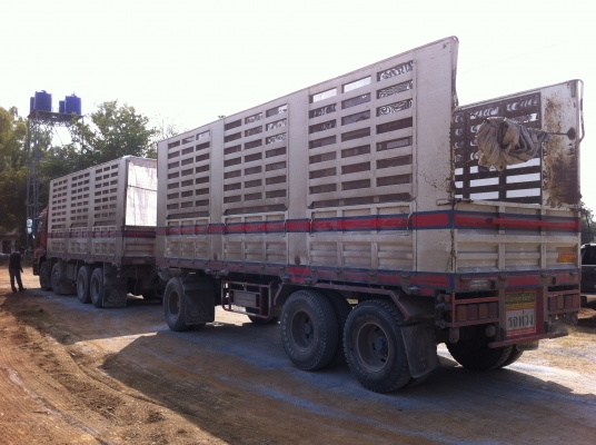 ขายรถพ่วง 24 ล้อ 2 เพลา แม่-ลูก กระบะเหล็กคอกเกษตรไม่ดั้ม ISUZU GIGR 6WA1 ปี.54-55 รถสวย พร้อมใช้