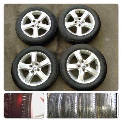 ขายล้อแม็กซ์ขอบ15 Honda City 5 ก้าน 4/100 + ยางปี10 ราคา 4,700 บาทถูก