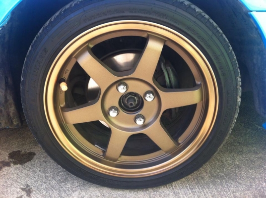 ล้อ TE37 สีน้ำตาลขอบชา กว้าง 6.5 ออฟ 40