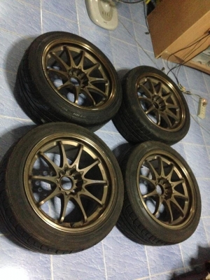 ขายล้อ CE28 ขอบ17" งานเหมือน  5/114 สีน้ำตาลขอบชา พร้อมยาง ปี13 ถูกๆเลย