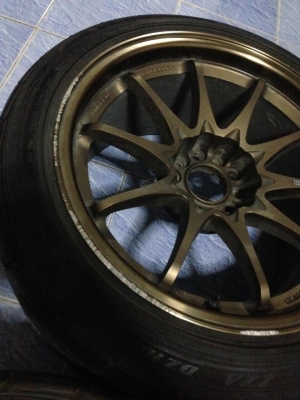 ขายล้อ CE28 ขอบ17" งานเหมือน  5/114 สีน้ำตาลขอบชา พร้อมยาง ปี13 ถูกๆเลย