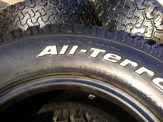 ขายยาง BF Goodrich Allterrain ขนาด 265 75 r16 ปี1910