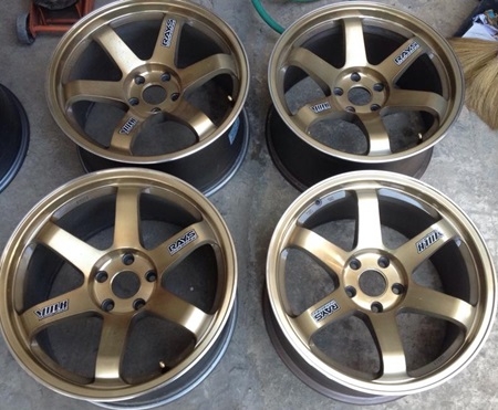 เเม็กTE37ขอบ18 5รู114 สีชา งานRota. กว้างหน้า9.5 หลัง10 ออฟ30