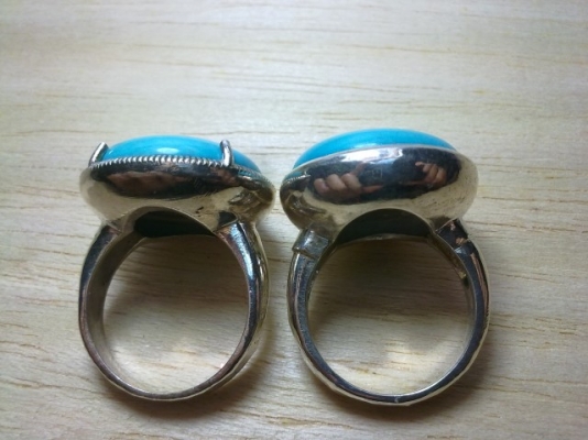 แหวนเงินพลอยเทอร์คอยส์สีฟ้า2วง แหวนเงินพลอยเทอร์คอยส์สีฟ้า2วง