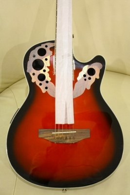 กีต้าร์โปร่งหลังเต่าไฟฟ้าฉลุ Vivid 38 นิ้ว รุ่น OV-53C มีหลายสี ของใหม่ หน้าเงาสวยมาก