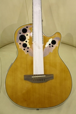 กีต้าร์โปร่งหลังเต่าไฟฟ้าฉลุ Vivid 38 นิ้ว รุ่น OV-53C มีหลายสี ของใหม่ หน้าเงาสวยมาก