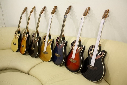 กีต้าร์โปร่งหลังเต่าไฟฟ้าฉลุ Vivid 38 นิ้ว รุ่น OV-53C มีหลายสี ของใหม่ หน้าเงาสวยมาก