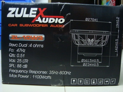 ลำโพงซับรถยนต์ Zulex 10 นิ้ว รุ่น ZL-10W3 วอยคู่ แม่เหล็กหนา ของใหม่ ขายถูก