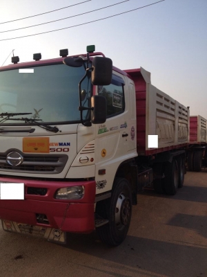 ขายรถสิบล้อ HIno MEGA FM1A  344 ปี 53ดั้ม สามมิตร พ่วงแม่ลูก3คานแท้