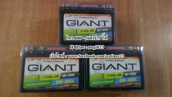 สินค้าใหม่มือ 1... แบตตารี่ GEL ยี่ห้อ GIANT ขนาด 5 Amp