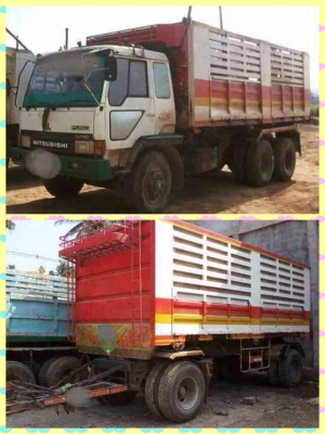 ขายรถพ่วงดั๊มพ์ Mitsubishi turbo ซีเรียล 6,2xx กระบะดั๊มพ์คอกเกษตร ลูก 2 คาน รถปี 40 ทะเบียนพร้อม