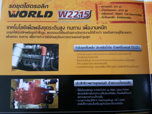 รถขุดไฮดรอลิกใหม่ยี่ห้อ WORLD รุ่นW2150 รถขุดไฮดรอลิกใหม่ยี่ห้อ WORLD รุ่นW2150