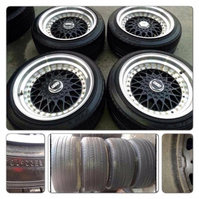 ขายแม็กซ์มือ2 BBS ขอบ16 4รู100/114 น-8 ล-9+ ยางปี10 ราคา11,900 บาท