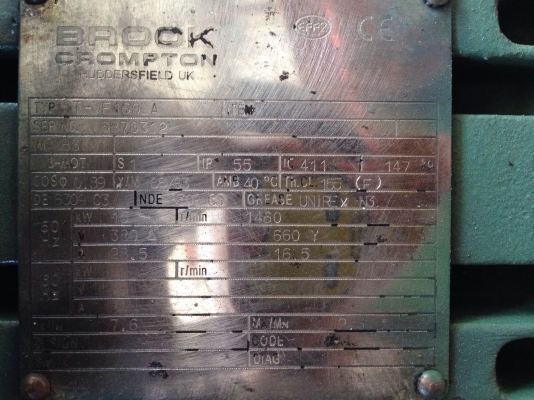 ขายมอเตอร์ Brook 20 HP. 1450 RPM. สภาพสวยวิ่งนิ่ม เดิมๆทำสีใหม่อย่างเดียว พร้อมใช้งาน ขาดฝาครอบหลักไฟ หาใส่ให้ได้ครับ