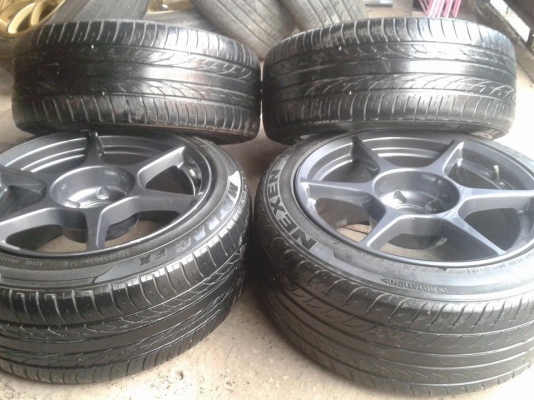 ขายล้อ P1 17" 8*9 et32,35+ยาง215/50/17ปี11