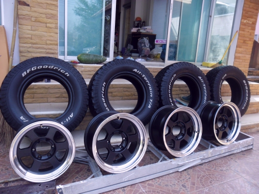 ขายยาง bf 265-70-16 ปี 10 + ล้อ te37 สีดำปัดเงา ขอบ 16 -0